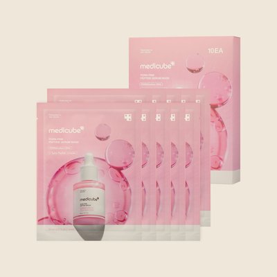 Medicube PDRN Pink Peptide Ampoule Mask — 10 unidades — Medicube